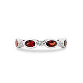 Garnet & Diamond Band Ring - Dracakis Jewellers